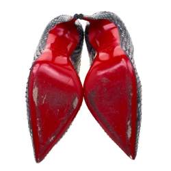 Pre Owned Christian Louboutin Multicolor Python Leather So Kate Pointed Toe Pumps Size 37.5
