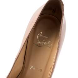 Pre Owned Christian Louboutin Beige Leather Corneille Pointed Toe Pumps Size 38