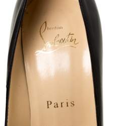 Pre Owned Christian Louboutin Black Leather Rolandzip Platform Pumps Size 36