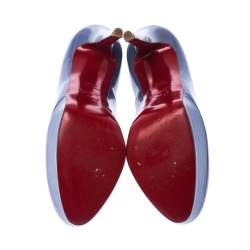 Pre Owned Christian Louboutin Purple Patent Leather Bianca Platform Pumps Size 37.5