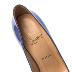 Pre Owned Christian Louboutin Purple Patent Leather Bianca Platform Pumps Size 37.5