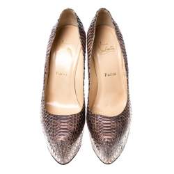 مملوكة مسبقًا Christian Louboutin Multicolor Water Snake Daffodile Platform Pumps Size 39