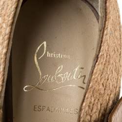 Pre Owned حذاء كعب عالي كريستيان لوبوتان برايا 140مم كعب روكي جلد و اسبادريل بني مقاس 40