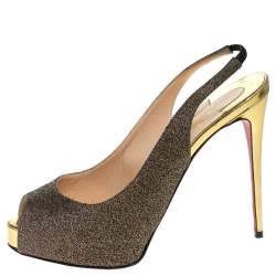 Pre Owned Christian Louboutin Multicolor Woven Fabric Peep Toe Slingback Sandals Size 37.5