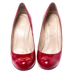 Christian Louboutin Red Patent Leather Simple Pumps Size 37 
