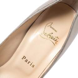 Pre Owned Christian Louboutin Metallic Cut Out Leather Peep Toe So Kate Pumps Size 37