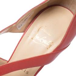 مملوكة مسبقًا Christian Louboutin Orange Leather Lady Corset Platform Pumps Size 37.5