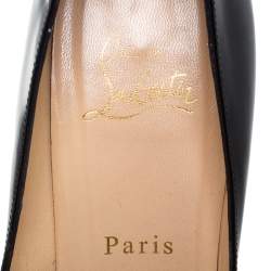 مملوكة مسبقًا Christian Louboutin Black Patent Leather Pigalle Plato Platform Pumps Size 37
