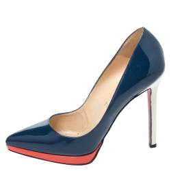 Pre Owned Christian Louboutin Multicolor Patent Leather Pigalle Plato Pumps Size 37