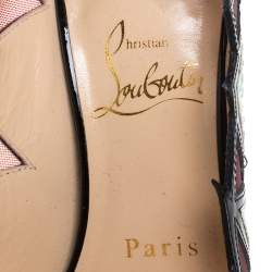 Pre Owned Christian Louboutin Multicolor Python And Mesh Explorete Pigalle Zig Zag Trim Pointed Toe Pumps Size 36