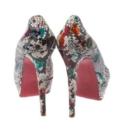 Christian Louboutin Multicolor Python Bianca Platform Pumps Size 37