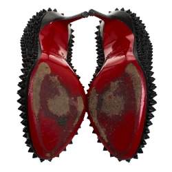 Christian Louboutin Black Leather Fifi Spike Pumps Size 36