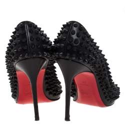 Christian Louboutin Black Leather Fifi Spike Pumps Size 36
