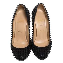 Christian Louboutin Black Leather Fifi Spike Pumps Size 36