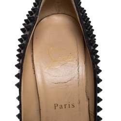 Christian Louboutin Black Leather Fifi Spike Pumps Size 36