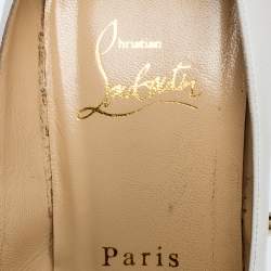 Pre Owned Christian Louboutin White Leather Degraspike Pumps Size 38.5