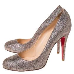 Pre Owned Christian Louboutin Multicolor Glitter Fifi Pumps Size 40.5