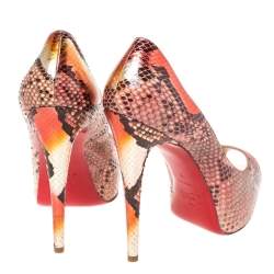 Pre Owned Christian Louboutin Multicolor Python Hyper Prive Peep Toe Platform Pumps Size 40