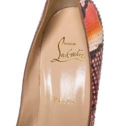 Pre Owned Christian Louboutin Multicolor Python Hyper Prive Peep Toe Platform Pumps Size 40