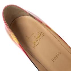 Pre Owned Christian Louboutin Multicolor Marble Patent Leather So Kate Pointed Toe Pumps Size 36.5