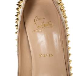 Christian Louboutin Multicolor Lady Peep Toe Spikes Platform Pumps Size 38.5