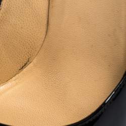 Pre Owned حذاء كعب عالي كريستيان لوبوتان بيغال بلاتو جلد أسود لامع مقدمة مدببة مقاس 37.5