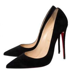 Pre Owned Christian Louboutin Black Suede So Kate Pointed Toe Pumps Size 38