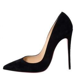 Pre Owned Christian Louboutin Black Suede So Kate Pointed Toe Pumps Size 38