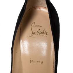 Pre Owned Christian Louboutin Black Suede So Kate Pointed Toe Pumps Size 38