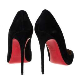 Pre Owned Christian Louboutin Black Suede So Kate Pointed Toe Pumps Size 38