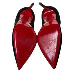 Pre Owned Christian Louboutin Black Suede So Kate Pointed Toe Pumps Size 38