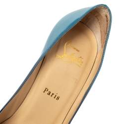 Pre Owned Christian Louboutin Two Tone Patent Leather Yootish Peep Toe Pumps Size 38