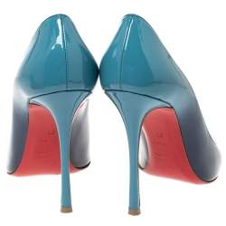 Pre Owned Christian Louboutin Two Tone Patent Leather Yootish Peep Toe Pumps Size 38