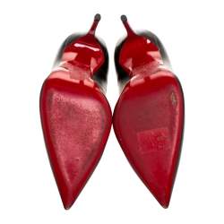 Pre Owned Christian Louboutin Black Leather So Kate Pointed Toe Pumps Size 36