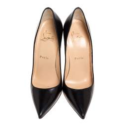 Pre Owned Christian Louboutin Black Leather So Kate Pointed Toe Pumps Size 36