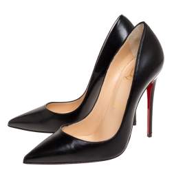 Pre Owned Christian Louboutin Black Leather So Kate Pointed Toe Pumps Size 36