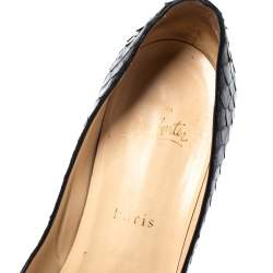 Pre Owned حذاء كعب عالي كريستيان لوبوتان ألتا داما جلد ثعبان أسود مقاس 39