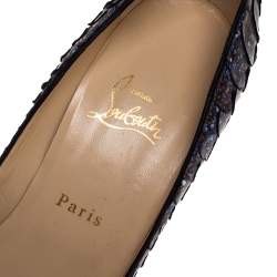 Pre Owned Christian Louboutin Multicolor Python Hyper Prive Peep Toe Platform Pumps Size 41