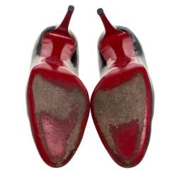 Pre Owned Christian Louboutin Black Patent Leather Simple Pumps Size 41