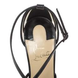 Pre Owned Christian Louboutin Black Mesh and Leather Theodorella Pumps Size 36