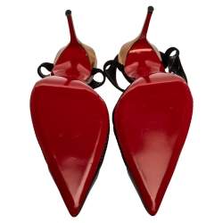 Pre Owned صندل كريستيان لوبوتان سير كاحل تى كول شبك وسويدى أسود مقاس 41