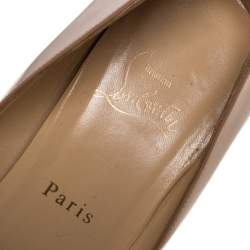 Pre Owned Christian Louboutin Beige Patent Leather So Kate Pointed Toe Pumps Size 40