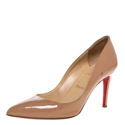 Pre Owned Christian Louboutin Beige Patent Leather So Kate Pointed Toe Pumps Size 40