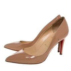 Pre Owned Christian Louboutin Beige Patent Leather So Kate Pointed Toe Pumps Size 40