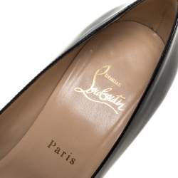 Pre Owned Christian Louboutin Black Patent Leather Simple Pumps Size 39