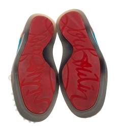 Pre Owned Christian Louboutin Multicolor Mesh, Suede and Leather Louis Junior Spikes Sneakers Size 37.5
