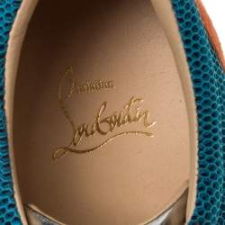 Pre Owned Christian Louboutin Multicolor Mesh, Suede and Leather Louis Junior Spikes Sneakers Size 37.5