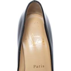 Pre Owned Christian Louboutin Black Patent Leather Kate Pumps Size 36