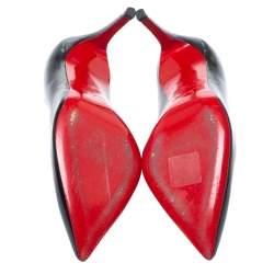 Pre Owned Christian Louboutin Black Patent Leather Kate Pumps Size 36