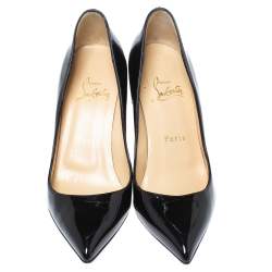 Pre Owned Christian Louboutin Black Patent Leather Kate Pumps Size 36